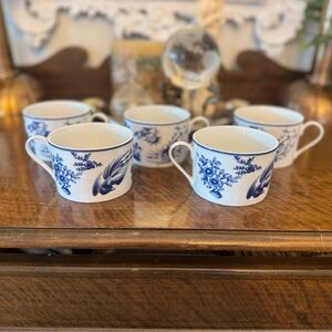 Blue Heron China Porcelain Cup set w/ Bird and Floral Pattern (discontinued)